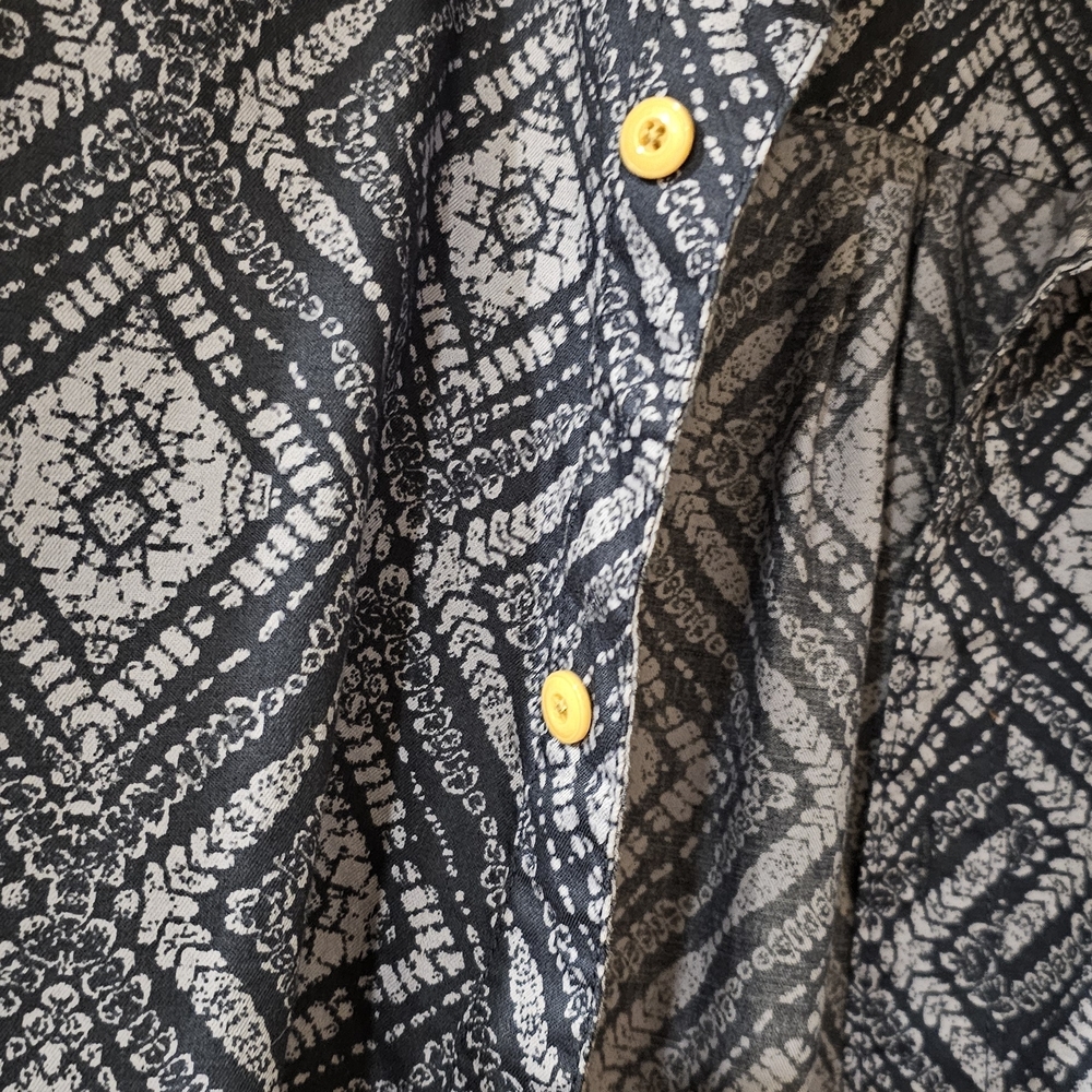Men's Navy Patterned Shirt Size M